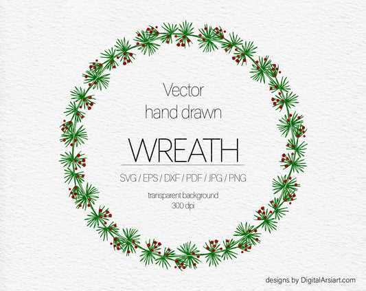 Holly Xmas wreath svg Christmas – 1454
