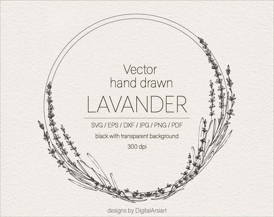 Lavender wreath SVG - 0744
